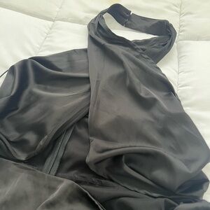 PrettyLittleThing Black Satin Dress